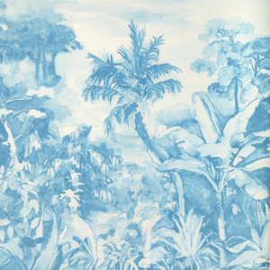 Majorelle Nouvelle Print - Blue upholstery fabric swatch