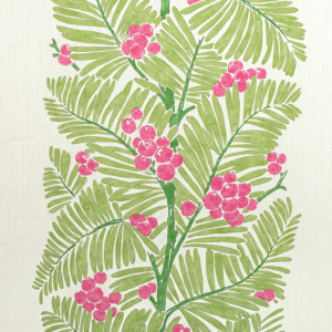 Majorelle Palmar Print - Spring upholstery fabric swatch