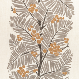 Majorelle Palmar Print - Stone upholstery fabric swatch