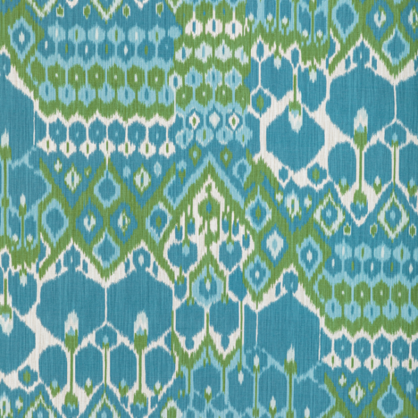BRUNSCHWIG & FILS MANOIR BONNIEUX PRINT - AQUA/LEAF upholstery fabric swatch for sample-first furniture planning