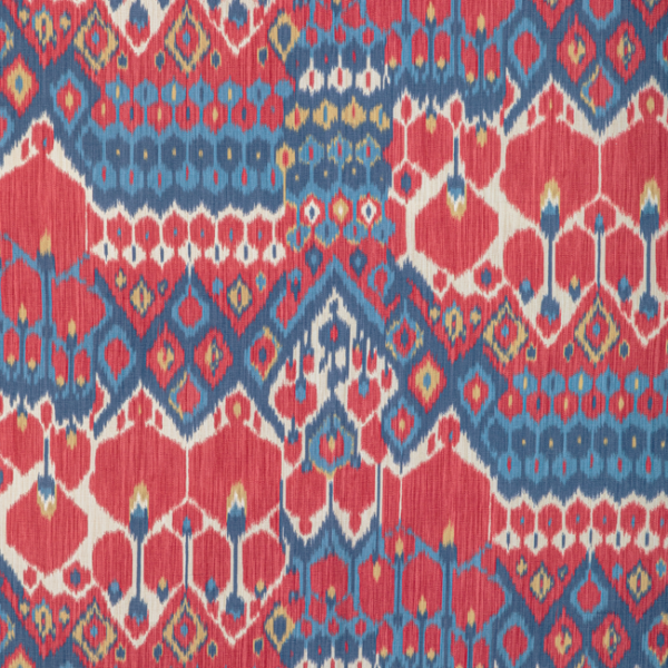 BRUNSCHWIG & FILS MANOIR BONNIEUX PRINT - RED/BLUE upholstery fabric swatch for sample-first furniture planning