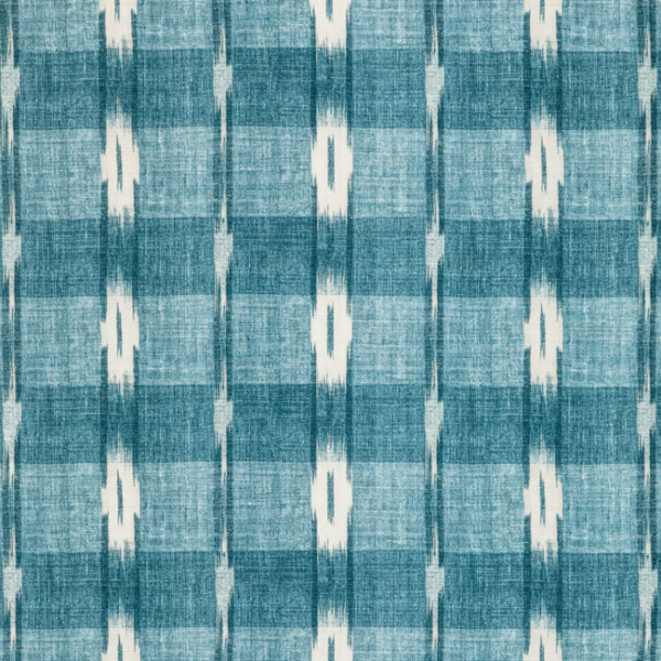 BRUNSCHWIG & FILS MANOIR GIRARD PRINT - TEAL upholstery fabric swatch for sample-first furniture planning