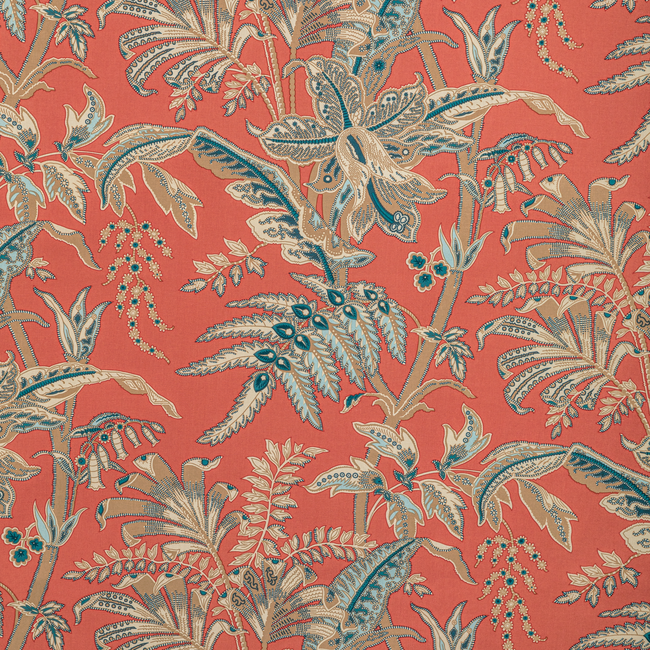 BRUNSCHWIG & FILS MANOIR SEYCHELLES COTTON PRINT - CORAL BR-79121.2413.0