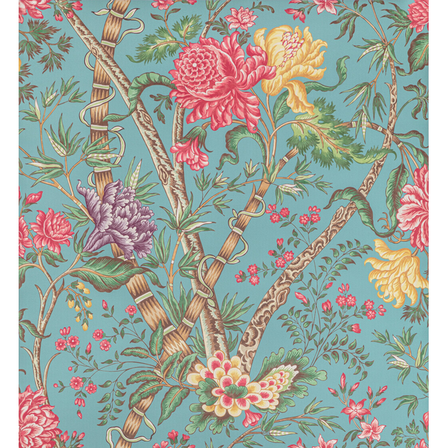 BRUNSCHWIG & FILS MANOIR WALLPAPERS LUBERON - AQUA/MULTI P8022100.1319.0