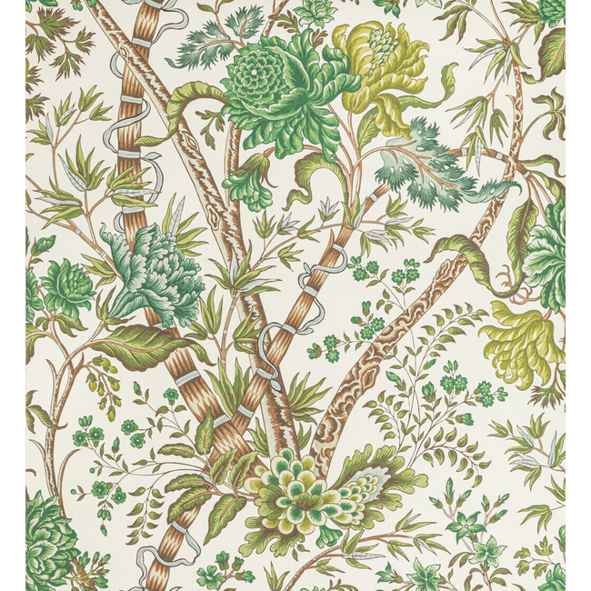 BRUNSCHWIG & FILS MANOIR WALLPAPERS LUBERON - GREEN/LEAF P8022100.333.0