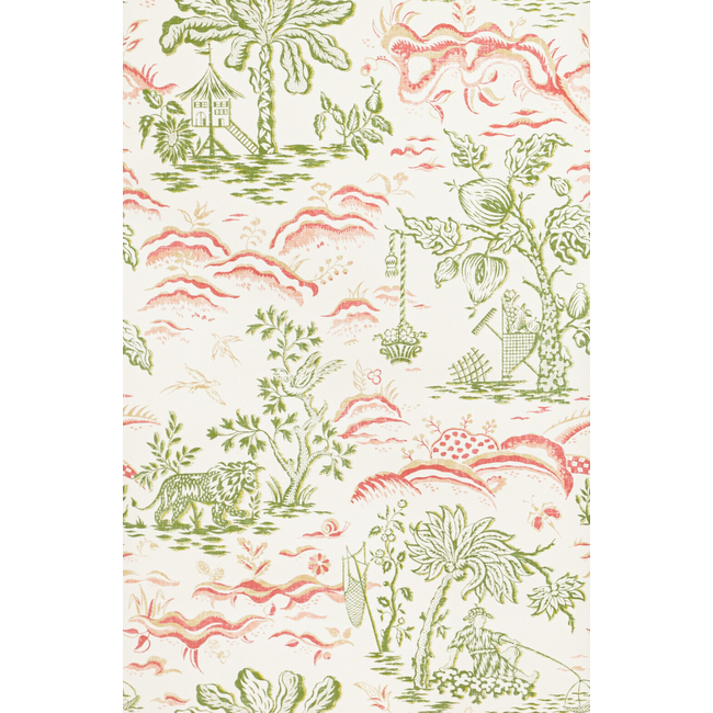 BRUNSCHWIG & FILS MANOIR WALLPAPERS VALENSOLE - LEAF/ROSE P8022101.317.0