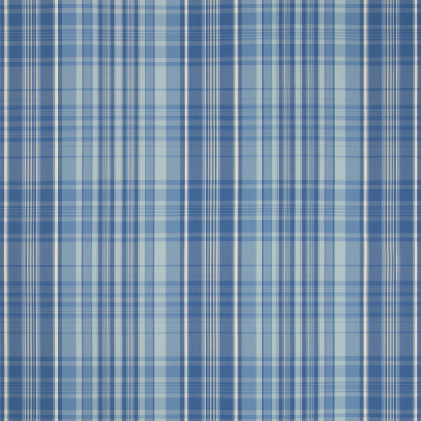 BRUNSCHWIG & FILS NORMANT CHECKS AND STRIPES GUERNSEY CHECK - BLUE upholstery fabric swatch for sample-first furniture planning