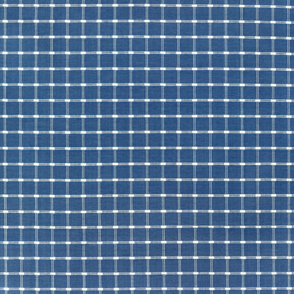 BRUNSCHWIG & FILS NORMANT CHECKS AND STRIPES II LISON CHECK - BLUE upholstery fabric swatch for sample-first furniture planning