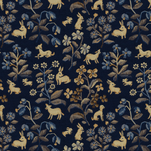 BRUNSCHWIG & FILS PERCEVAL WOVEN TAPESTRY - BLUE upholstery fabric swatch for sample-first furniture planning