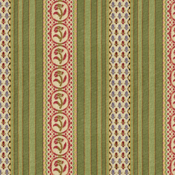 BRUNSCHWIG & FILS RAYURE FLEURETTE - WILLOW upholstery fabric swatch for sample-first furniture planning