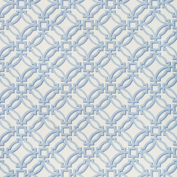 BRUNSCHWIG & FILS SUMMER PALACE SALVY PRINT - DELFT upholstery fabric swatch for sample-first furniture planning