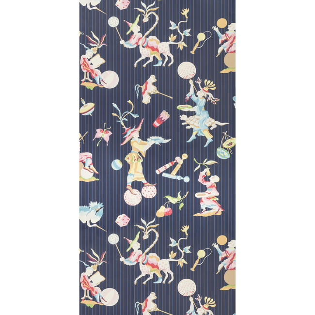 BRUNSCHWIG & FILS SUMMER PALACE WALLPAPERS CIRQUE CHINOIS - NAVY P8019114.55.0