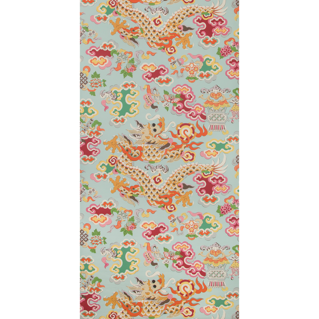 BRUNSCHWIG & FILS SUMMER PALACE WALLPAPERS MING DRAGON - AQUA P8019113.137.0
