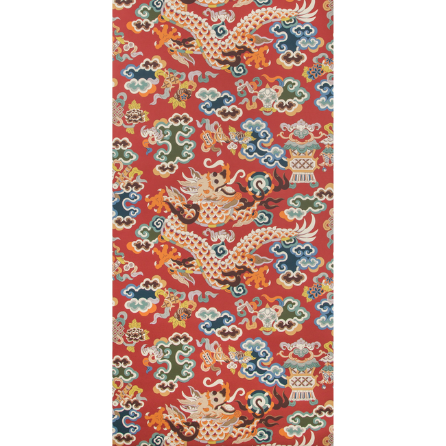 BRUNSCHWIG & FILS SUMMER PALACE WALLPAPERS MING DRAGON - CLARET P8019113.195.0