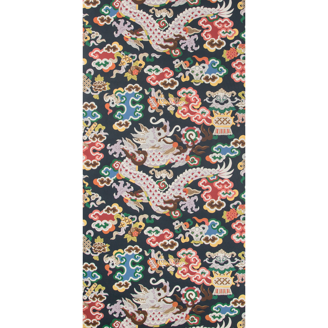 BRUNSCHWIG & FILS SUMMER PALACE WALLPAPERS MING DRAGON - INDIGO P8019113.50.0