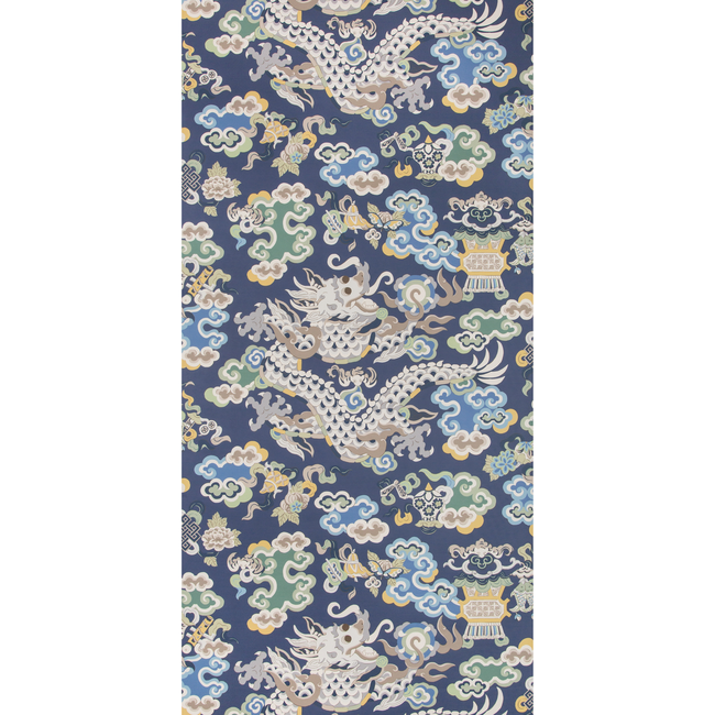 BRUNSCHWIG & FILS SUMMER PALACE WALLPAPERS MING DRAGON - LAPIS P8019113.5.0