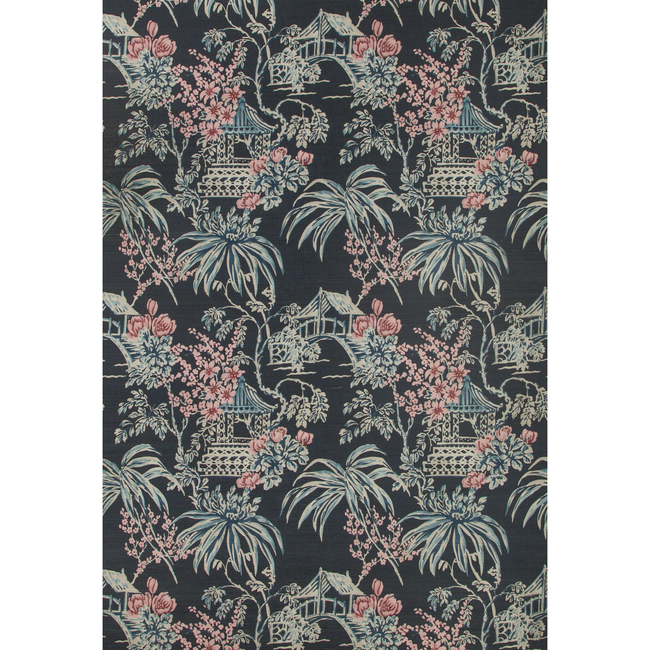 BRUNSCHWIG & FILS SUMMER PALACE WALLPAPERS TONGLI - MIDNIGHT P8019115.557.0