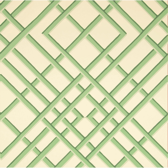 BRUNSCHWIG & FILS TREILLAGE SIDEWALL - CELADON ON OFF-WHITE BR-60100.04.0