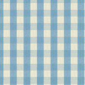 Tresors De Jouy Carsten Check - French Blue upholstery fabric swatch