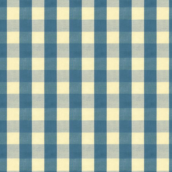 BRUNSCHWIG & FILS TRESORS DE JOUY CARSTEN CHECK - INDIGO upholstery fabric swatch for sample-first furniture planning