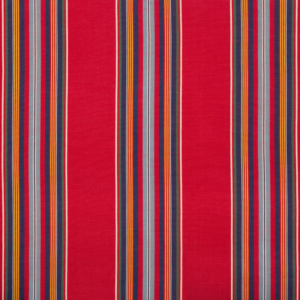 Verdon Stripe - Red/navy upholstery fabric swatch
