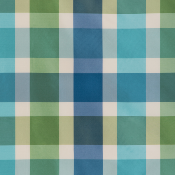 BRUNSCHWIG & FILS VIENNE SILKS VERDUN PLAID - POOL upholstery fabric swatch for sample-first furniture planning