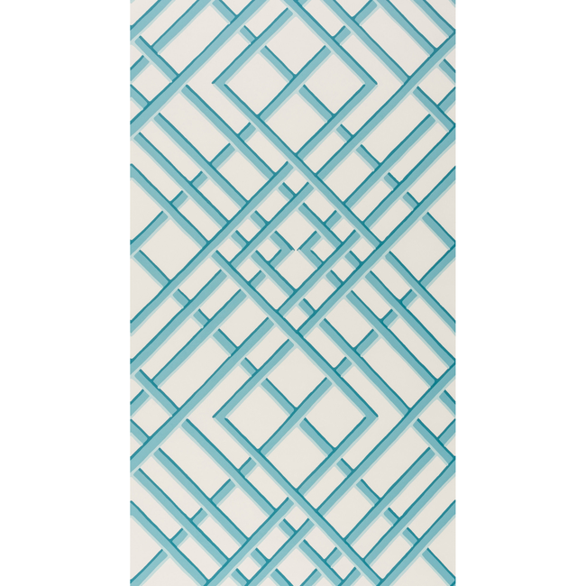 BRUNSCHWIG & FILS VOLUME 56 TREILLAGE SIDEWALL - AQUA BR-60100.513.0
