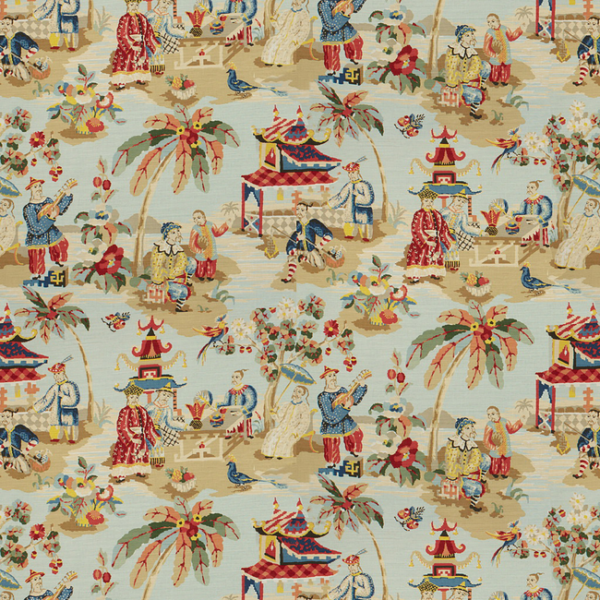 BRUNSCHWIG & FILS XIAN LINEN & COTTON PRINT - SKY BR-79601.207.0