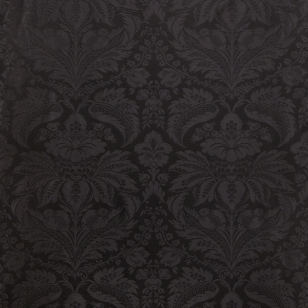 Brunschwig & Fils DAMASK PIERRE - BLACK upholstery fabric swatch for sample-first furniture planning