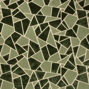 Designer Les Ensembliers La Tortue Velvet - Green upholstery fabric swatch