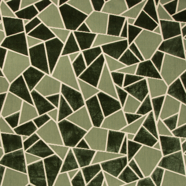 Brunschwig & Fils Designer Les Ensembliers LA TORTUE VELVET - GREEN upholstery fabric swatch for sample-first furniture planning