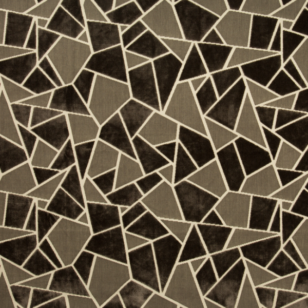 Brunschwig & Fils Designer Les Ensembliers LA TORTUE VELVET - MOCHA upholstery fabric swatch for sample-first furniture planning