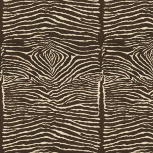 Le Zebre Linen Print - Charcoal Brown And White upholstery fabric swatch
