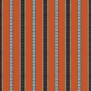 Rayure Broderie - Orange upholstery fabric swatch