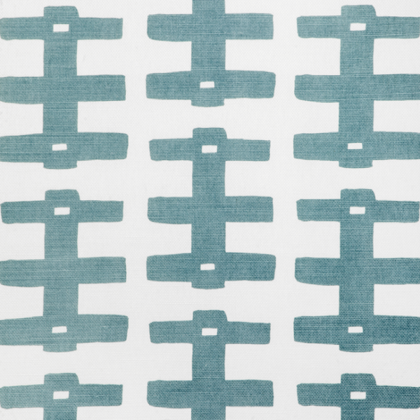 CAROLINE CECIL TEXTILES ORIGINS BRIDGE - DENIM/OYSTER upholstery fabric swatch for sample-first furniture planning