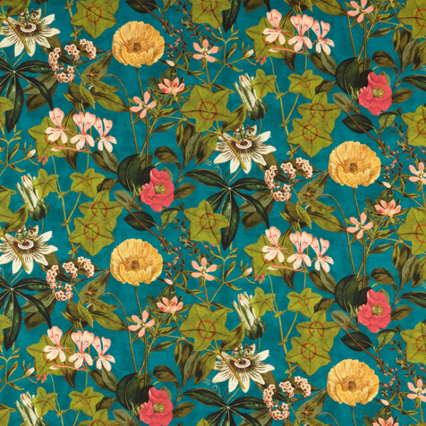 CLARKE & CLARKE ALFRESCO PASSIFLORA OUTDOOR - KING upholstery fabric swatch for sample-first furniture planning