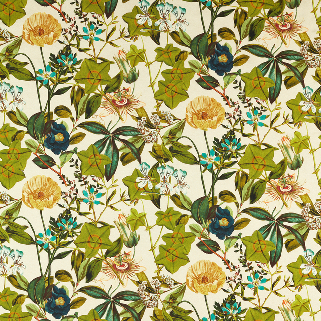 CLARKE & CLARKE ALFRESCO PASSIFLORAOUTDOOR - DENIM F1672/01.CAC.0