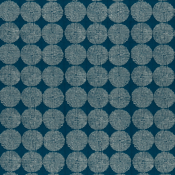 CLARKE & CLARKE AMARA KIKO - AQUA upholstery fabric swatch for sample-first furniture planning