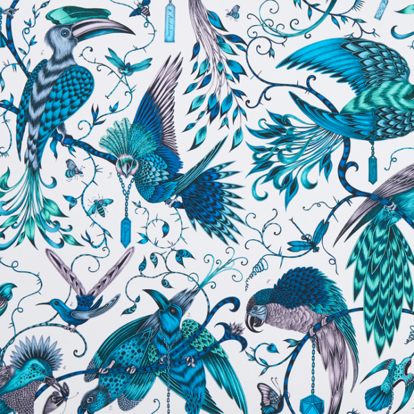 CLARKE & CLARKE ANIMALIA AUDUBON - JUNGLE upholstery fabric swatch for sample-first furniture planning