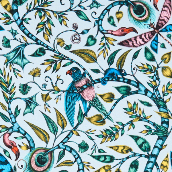 CLARKE & CLARKE ANIMALIA ROUSSEAU - EGGSHELL upholstery fabric swatch for sample-first furniture planning