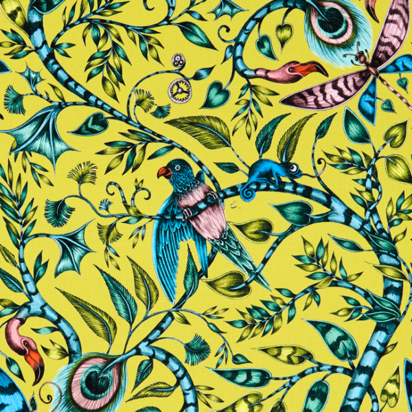 CLARKE & CLARKE ANIMALIA ROUSSEAU - LIME upholstery fabric swatch for sample-first furniture planning