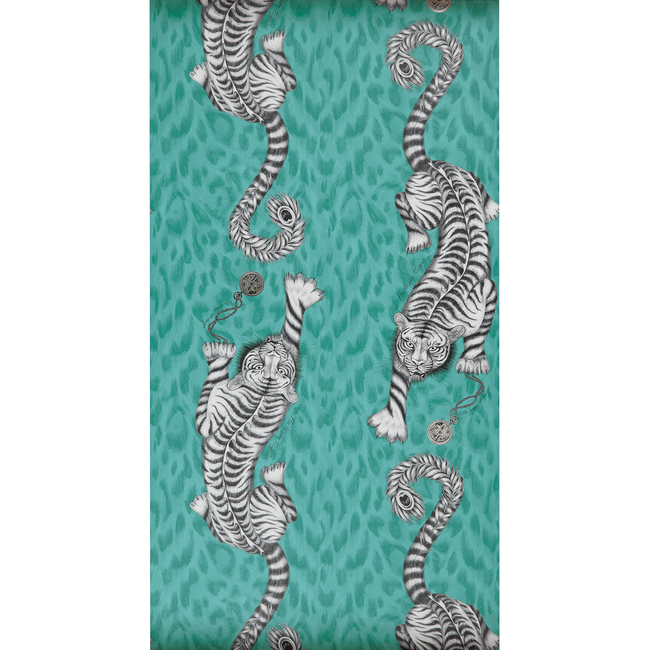 CLARKE & CLARKE ANIMALIA TIGRIS - TEAL W0105/05.CAC.0