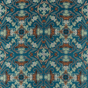 Clarke & Clarke Botanical Wonders Fabric Emerald Forest - Midnight Jacquard upholstery fabric swatch