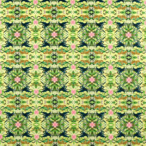 Clarke & Clarke Botanical Wonders Fabric Wonderlust Tea Story - Citron Velvet upholstery fabric swatch