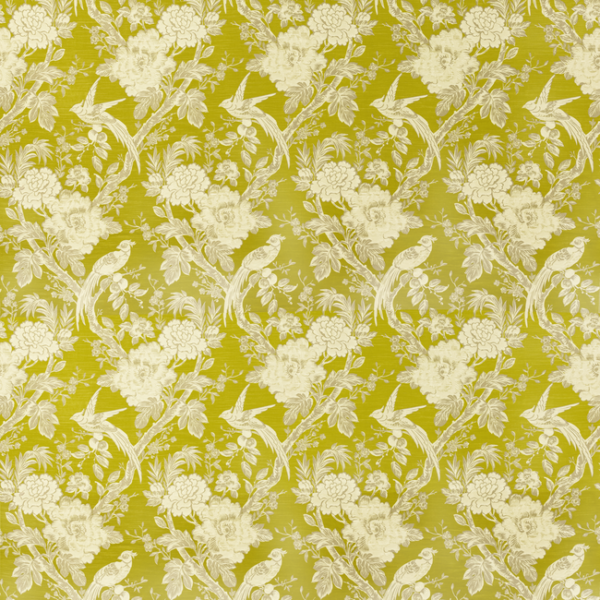 CLARKE & CLARKE BOTANIST AVIUM - CHARTREUSE upholstery fabric swatch for sample-first furniture planning