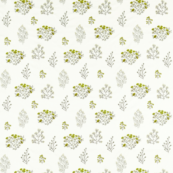 CLARKE & CLARKE BOTANIST FLORIS - CHARTREUSE upholstery fabric swatch for sample-first furniture planning