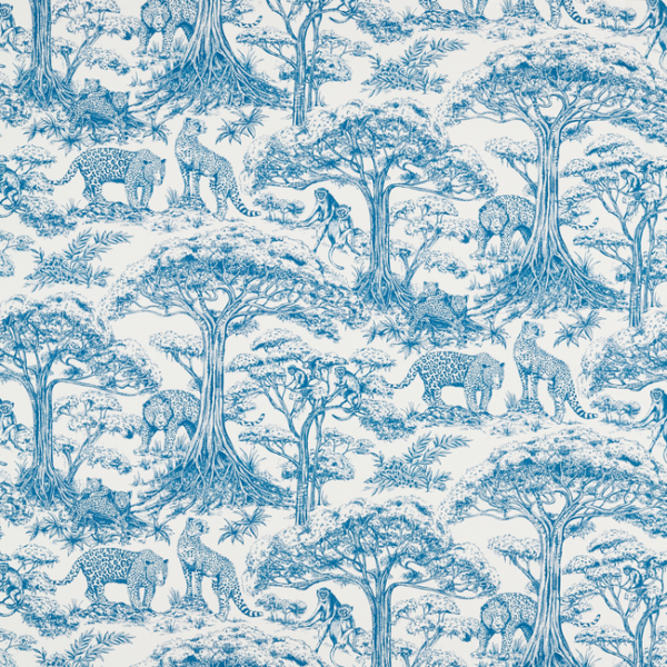 CLARKE & CLARKE BREEGAN JANE KISUMU - CARIBBEAN upholstery fabric swatch for sample-first furniture planning