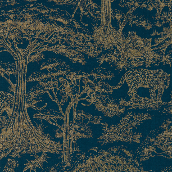 CLARKE & CLARKE BREEGAN JANE WALLCOVERING KISUMU - MIDNIGHT/LUXE WP W0185/02.CAC.0