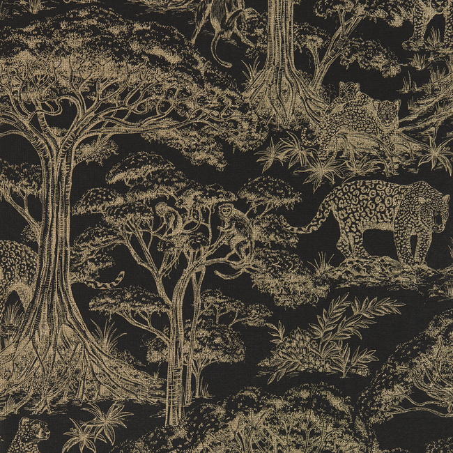 CLARKE & CLARKE BREEGAN JANE WALLCOVERING KISUMU - NOIR/LUXE WP W0185/04.CAC.0