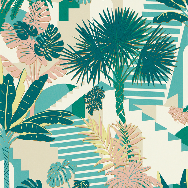 CLARKE & CLARKE BREEGAN JANE WALLCOVERING MALINDI - MINERAL/BLUSH WP W0186/02.CAC.0